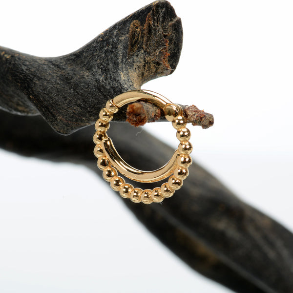 Double Hoop Nose 14k